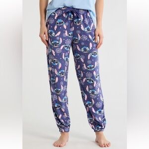 Disney Pajama Bottoms - Purple and Pink Stitch Design